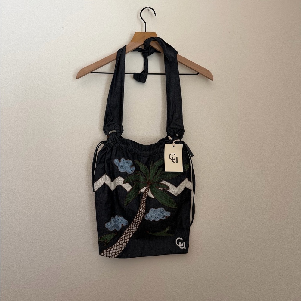 New Chasing Unicorns night palm Denim bag with Embroidery - Picture 4 of 12